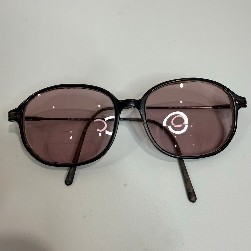 Sferoflex 1038 020 Black Oval Eyeglasses 53 16 135 Frames Only Vintage Glasses